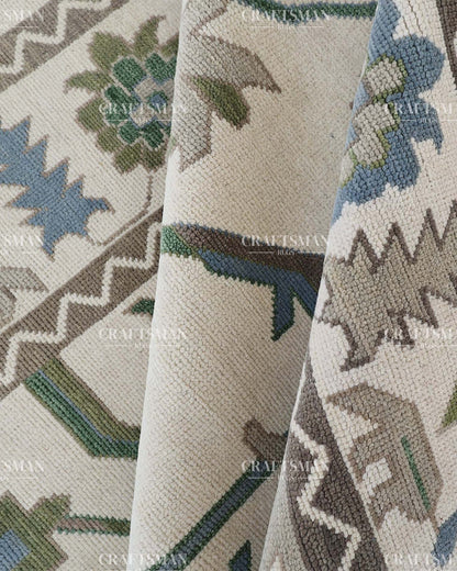 Veyrin Wool Hand-Knotted Oushak-Inspired Rug