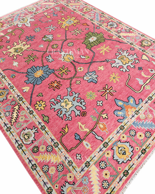 Rovric Wool Hand-Knotted Oushak-Inspired Rug