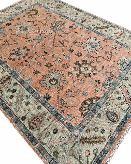 Dovrin Wool Hand-Knotted Oushak-Inspired Rug