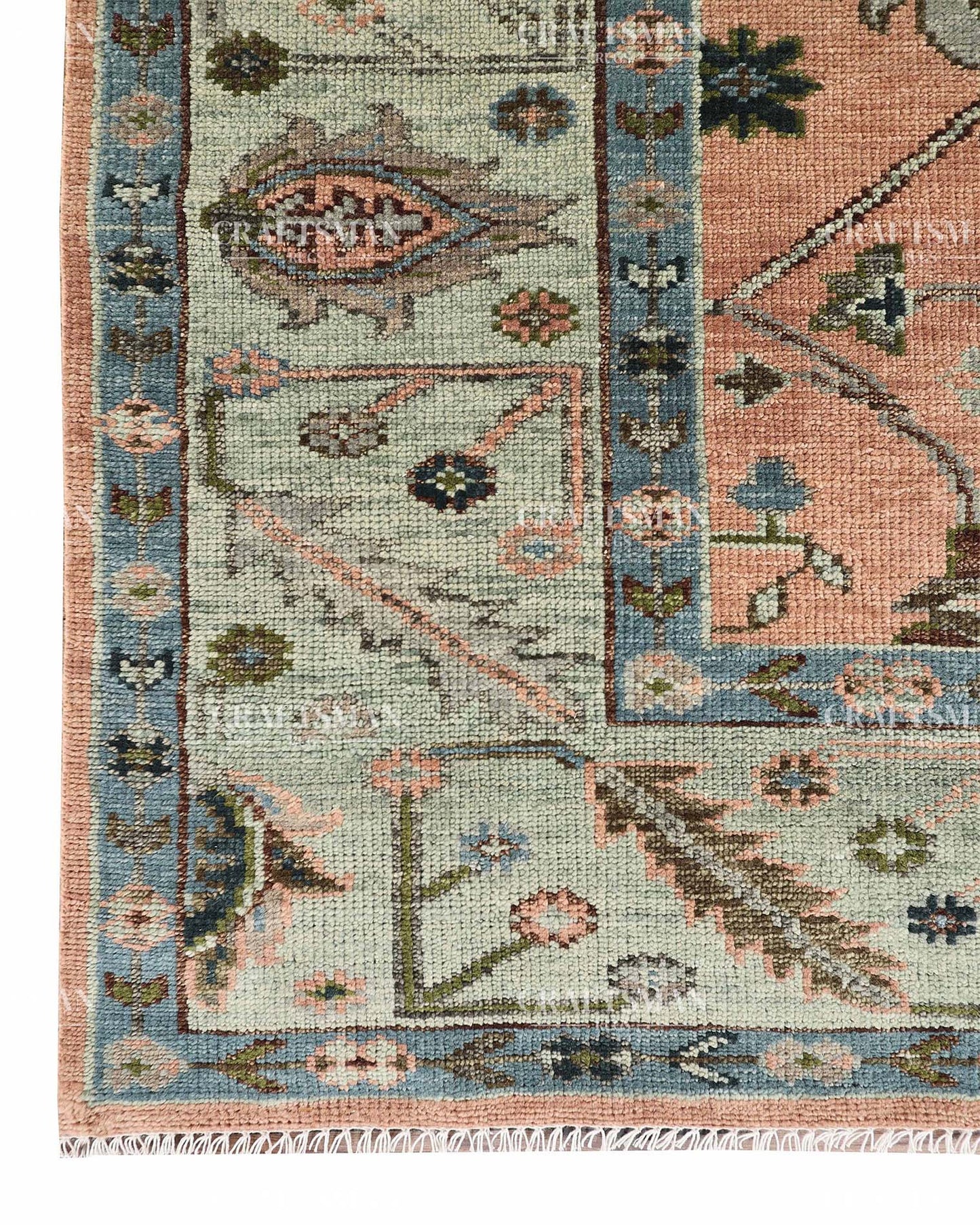 Dovrin Wool Hand-Knotted Oushak-Inspired Rug