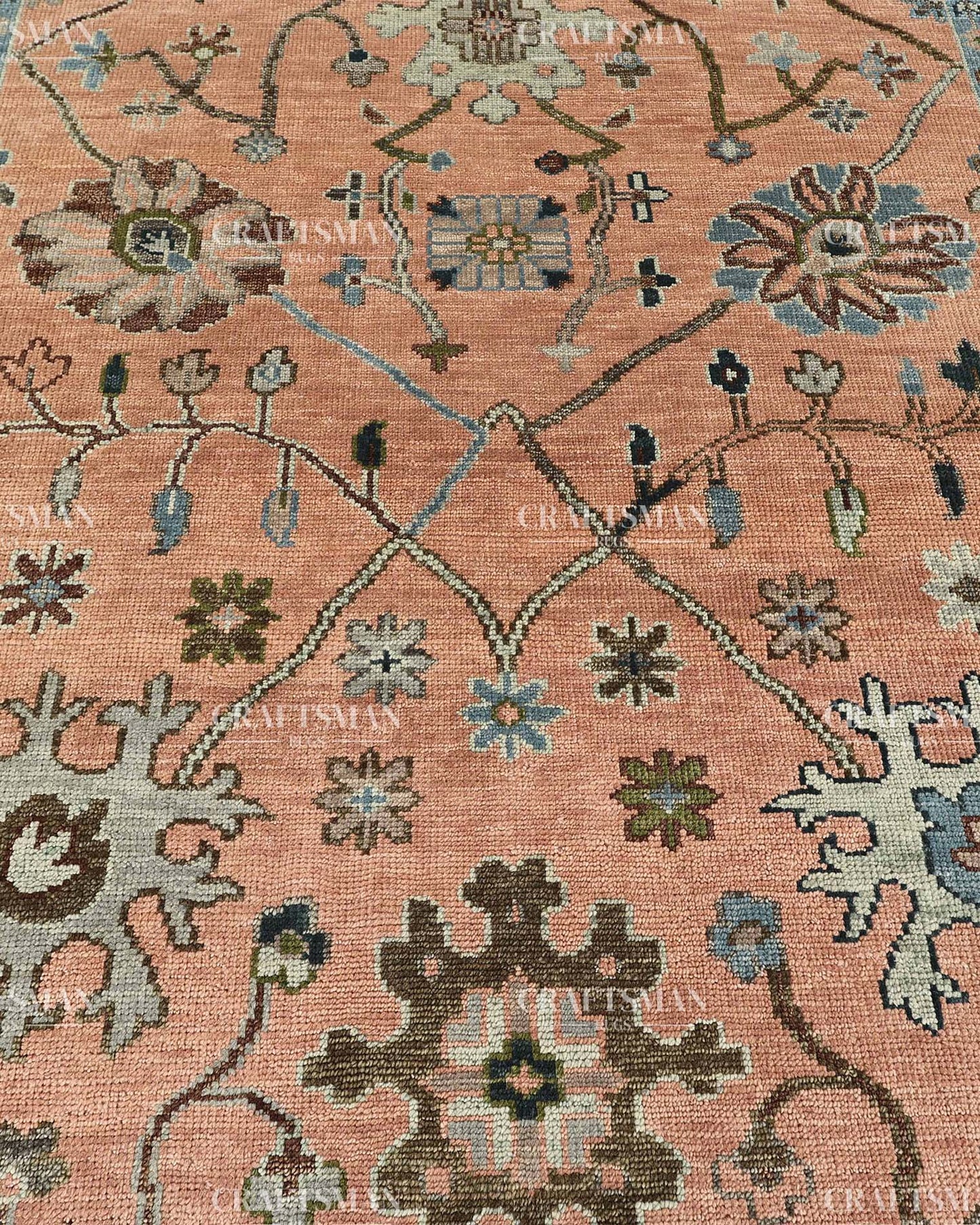 Dovrin Wool Hand-Knotted Oushak-Inspired Rug