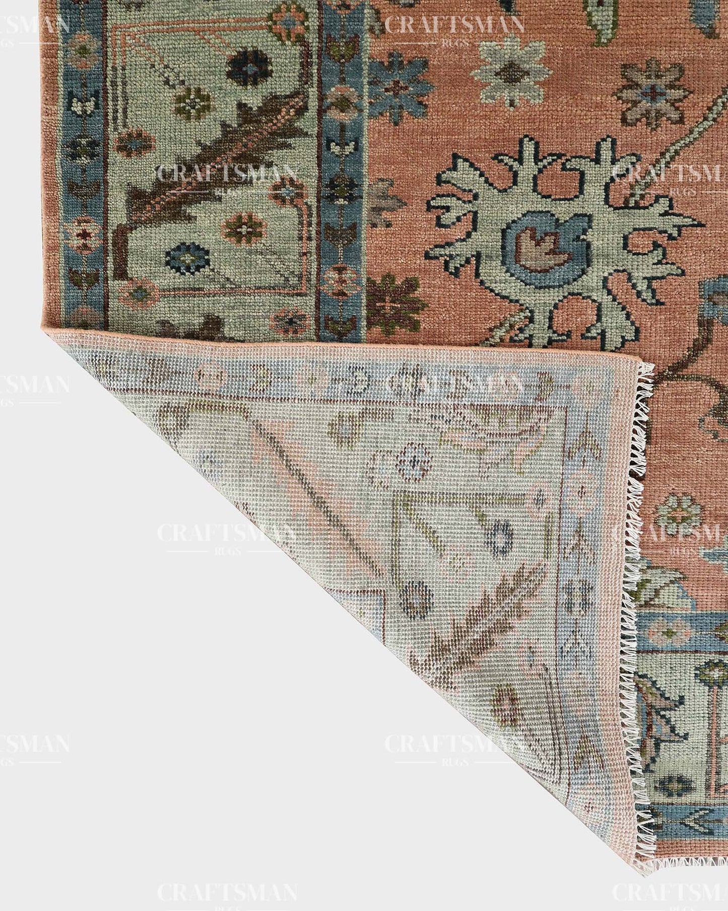 Dovrin Wool Hand-Knotted Oushak-Inspired Rug