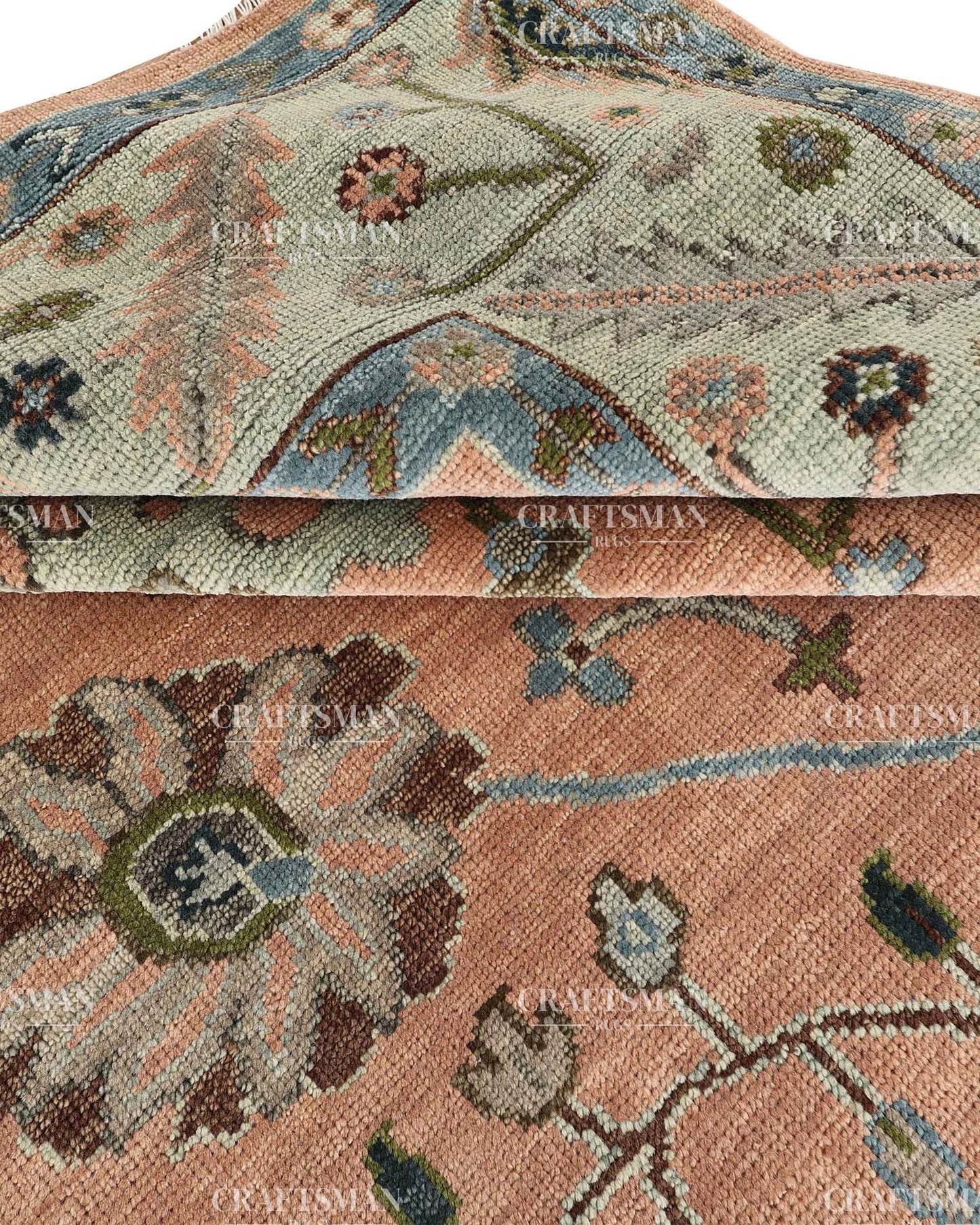 Dovrin Wool Hand-Knotted Oushak-Inspired Rug