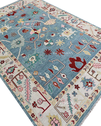 Envis Wool Hand-Knotted Oushak-Inspired Rug