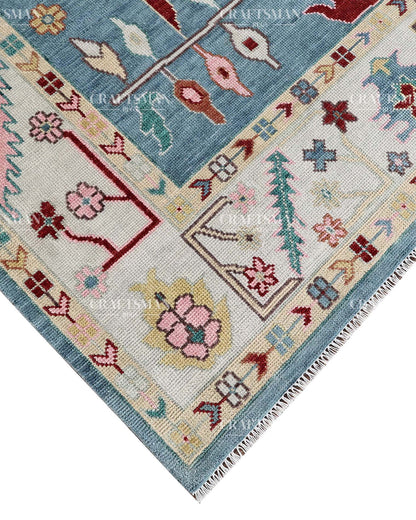 Envis Wool Hand-Knotted Oushak-Inspired Rug