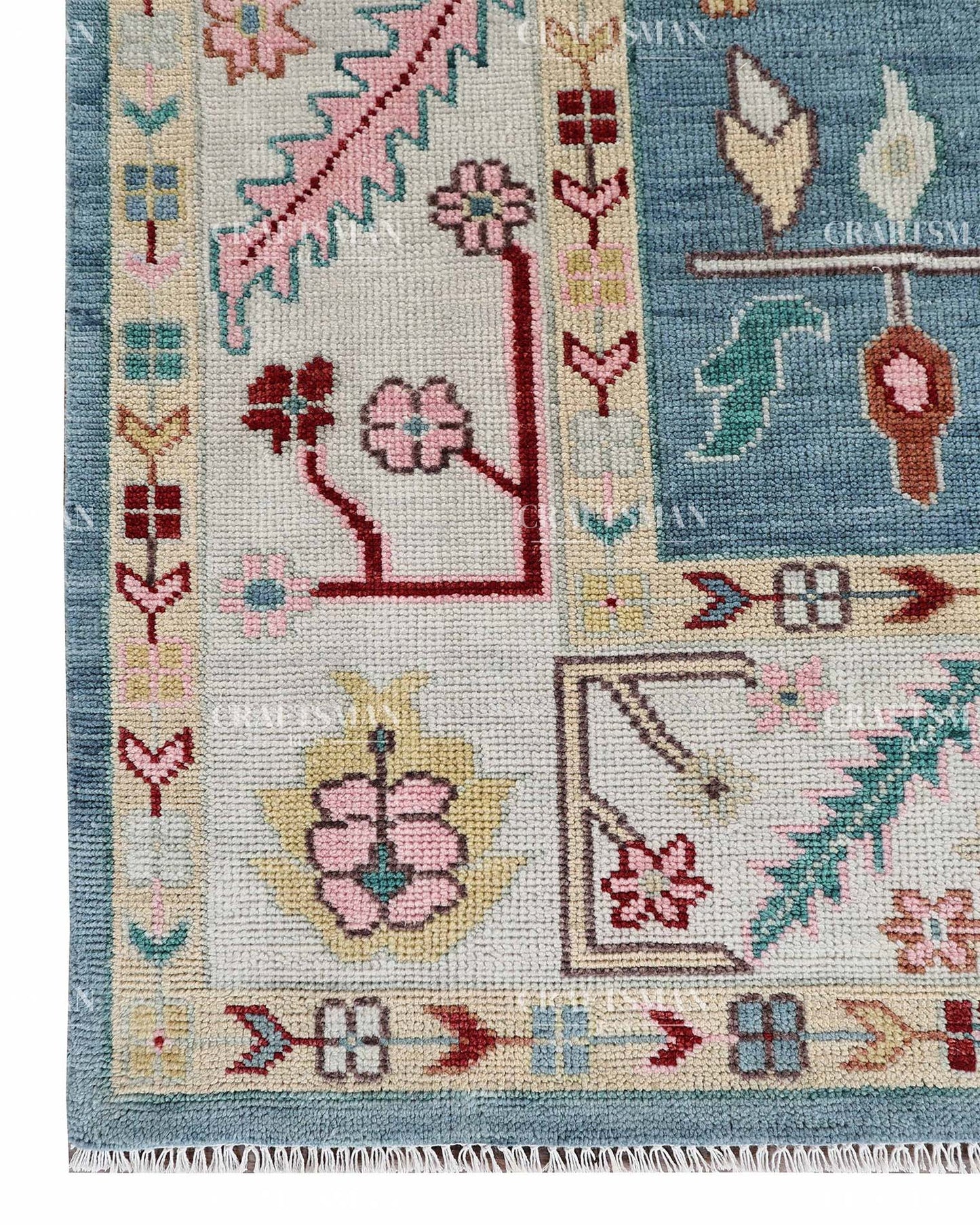 Envis Wool Hand-Knotted Oushak-Inspired Rug