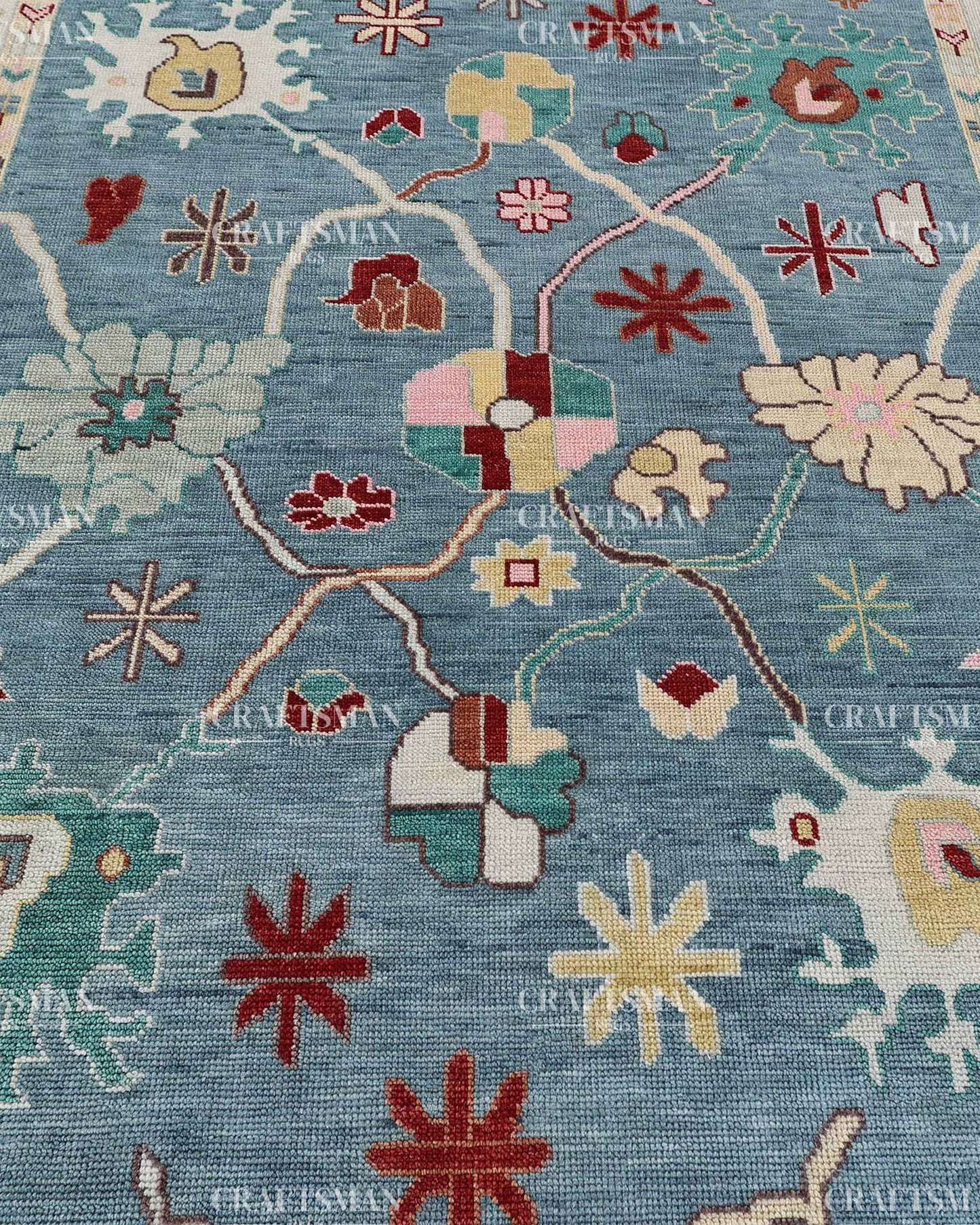 Envis Wool Hand-Knotted Oushak-Inspired Rug