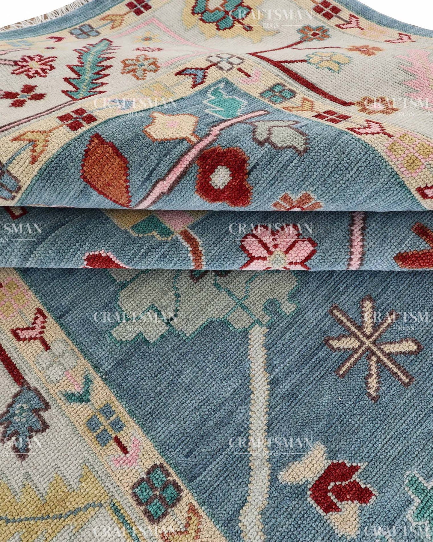 Envis Wool Hand-Knotted Oushak-Inspired Rug