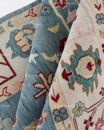 Envis Wool Hand-Knotted Oushak-Inspired Rug