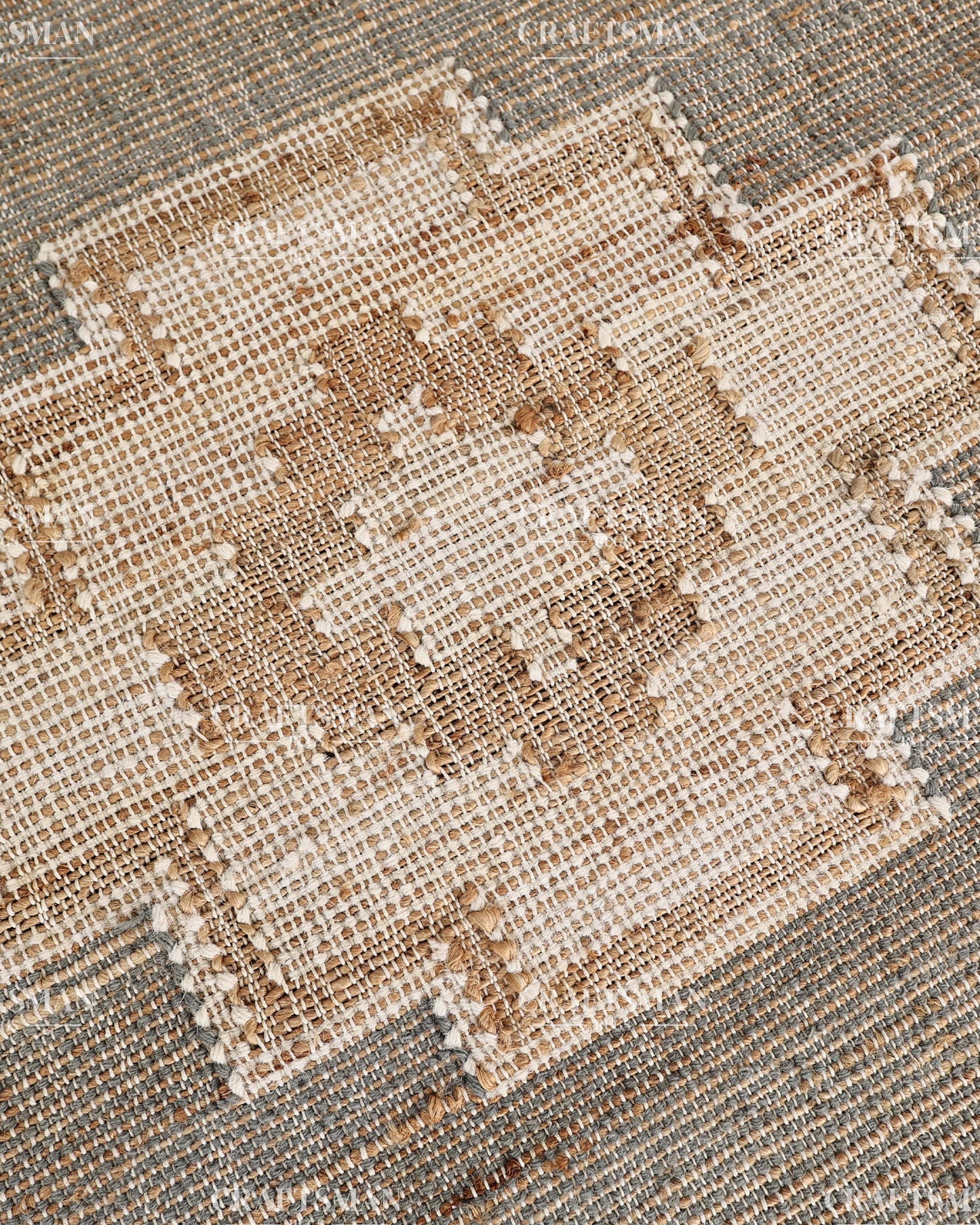 4x6 Handwoven Jute Area Rug – Natural Gray & Beige Boho Farmhouse Rug | Eco-Friendly Flatweave Rug | Ready to Ship