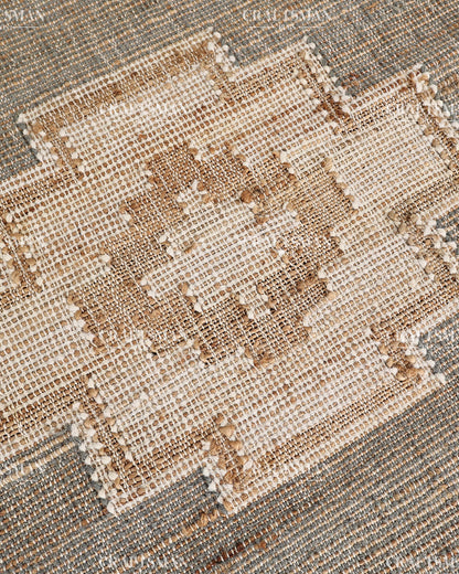 4x6 Handwoven Jute Area Rug – Natural Gray & Beige Boho Farmhouse Rug | Eco-Friendly Flatweave Rug | Ready to Ship