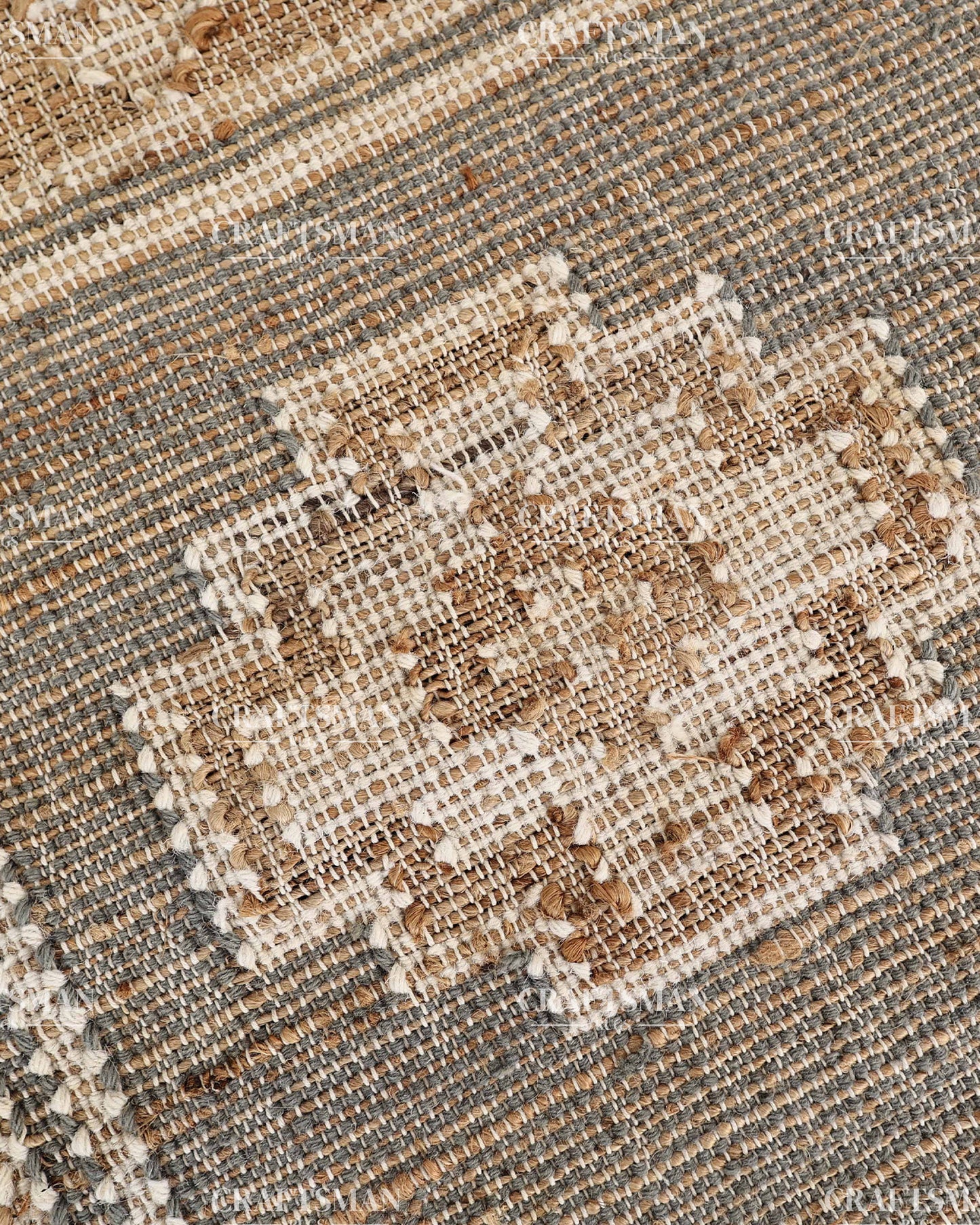 4x6 Handwoven Jute Area Rug – Natural Gray & Beige Boho Farmhouse Rug | Eco-Friendly Flatweave Rug | Ready to Ship