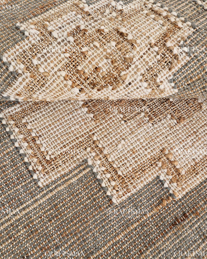 4x6 Handwoven Jute Area Rug – Natural Gray & Beige Boho Farmhouse Rug | Eco-Friendly Flatweave Rug | Ready to Ship
