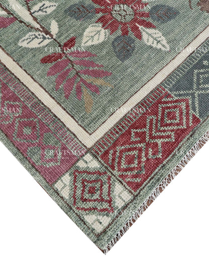 Morvis Wool Hand-Knotted Oushak-Inspired Rug