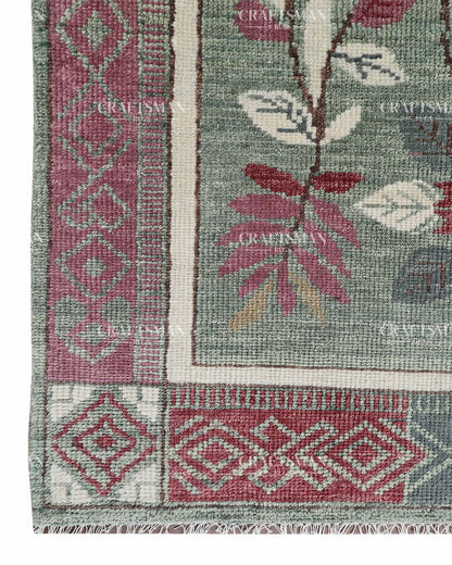 Morvis Wool Hand-Knotted Oushak-Inspired Rug