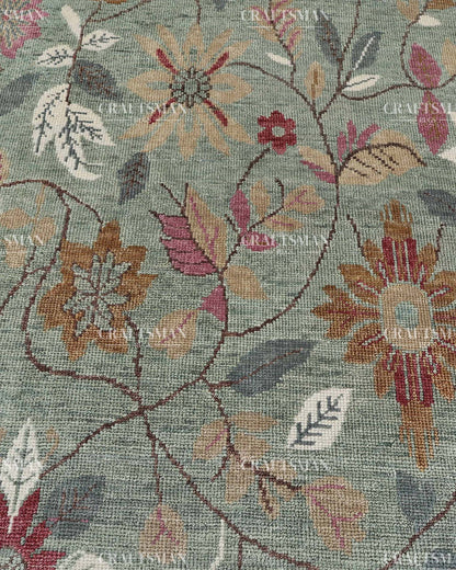 Morvis Wool Hand-Knotted Oushak-Inspired Rug