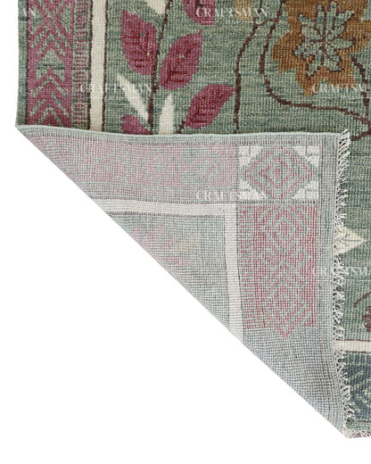 Morvis Wool Hand-Knotted Oushak-Inspired Rug