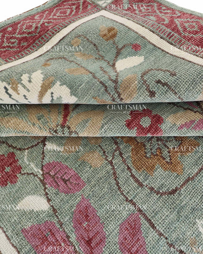 Morvis Wool Hand-Knotted Oushak-Inspired Rug