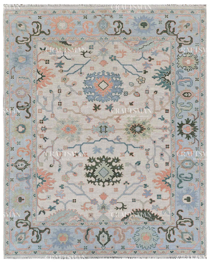Tavis Wool Hand-Knotted Oushak-Inspired Rug