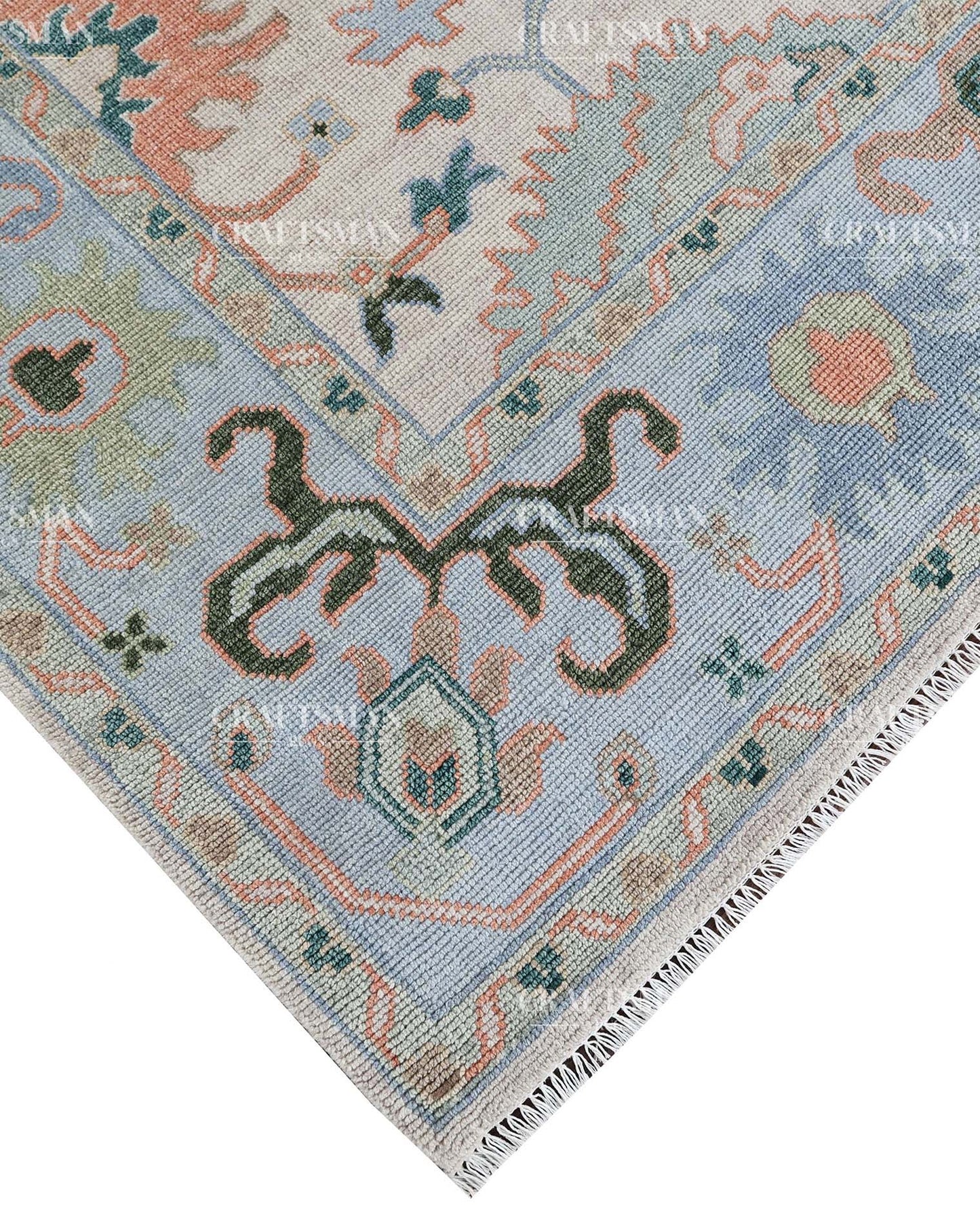 Tavis Wool Hand-Knotted Oushak-Inspired Rug