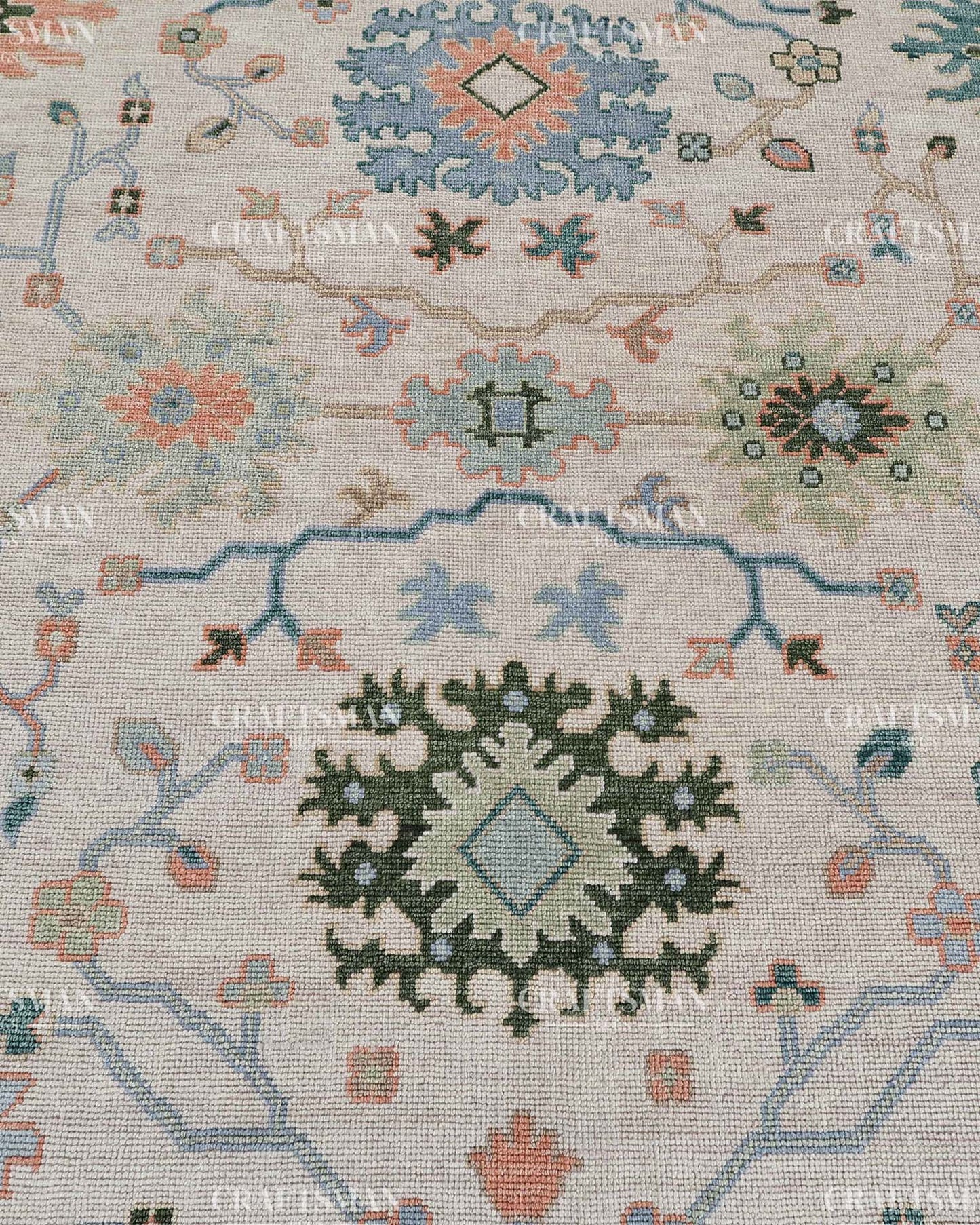 Tavis Wool Hand-Knotted Oushak-Inspired Rug