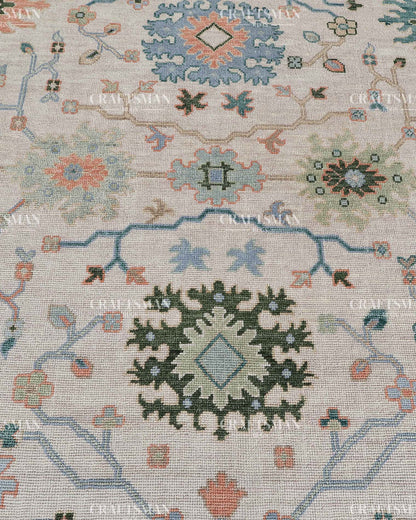 Tavis Wool Hand-Knotted Oushak-Inspired Rug