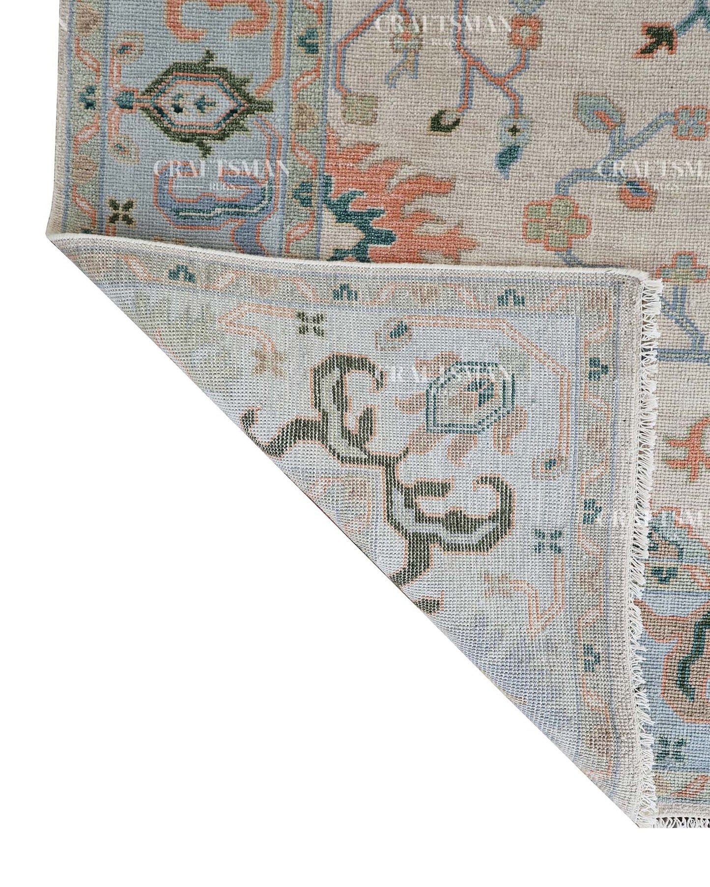 Tavis Wool Hand-Knotted Oushak-Inspired Rug