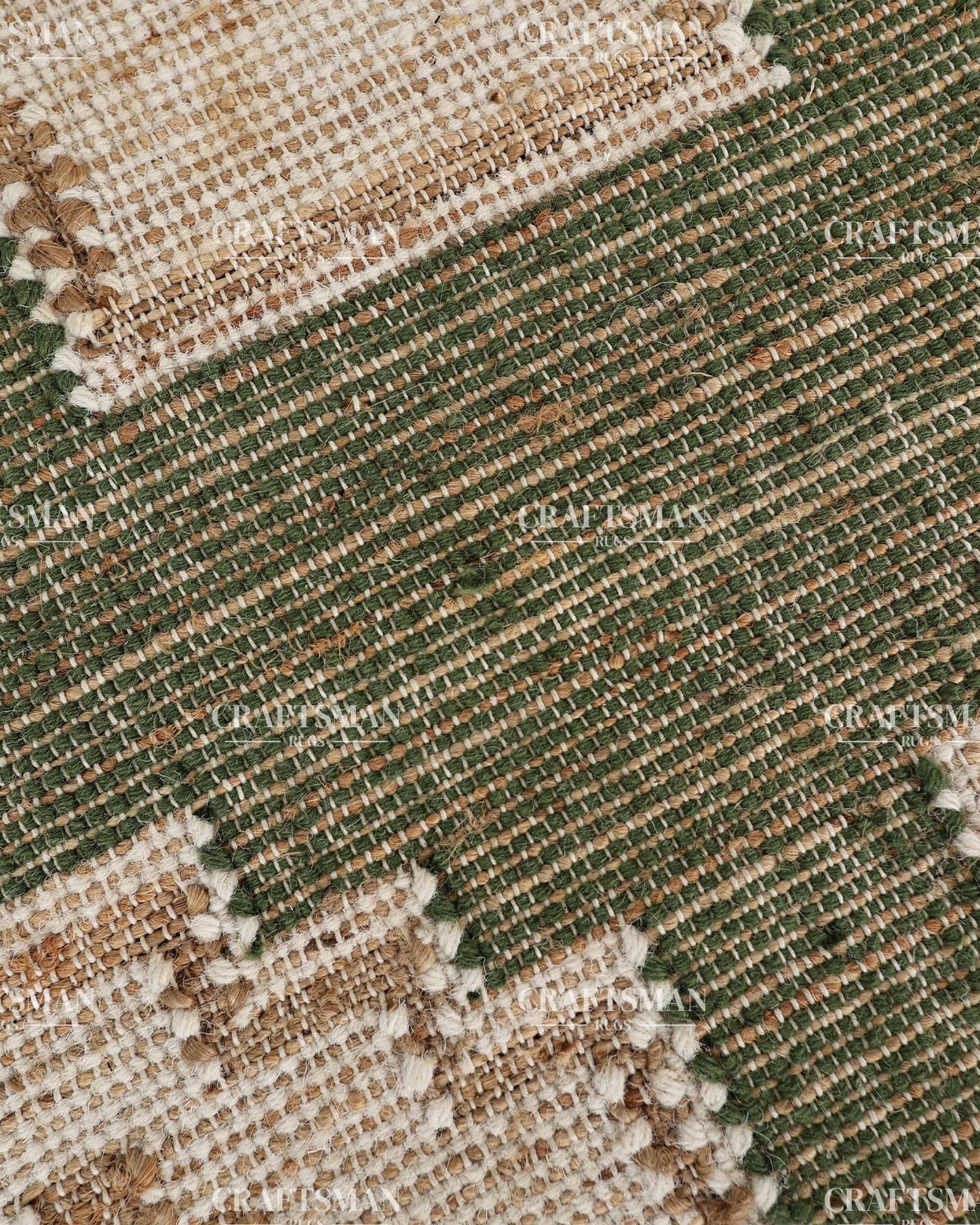 4x6 Handwoven Olive Green Jute Area Rug – Eco-Friendly Flatweave Rug | Geometric Boho Farmhouse Carpet | Ready to Ship