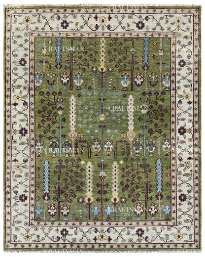 8x10 feet Wool Hand-Knotted Oushak-Inspired Rug | Craftsman Rugs Exclusive