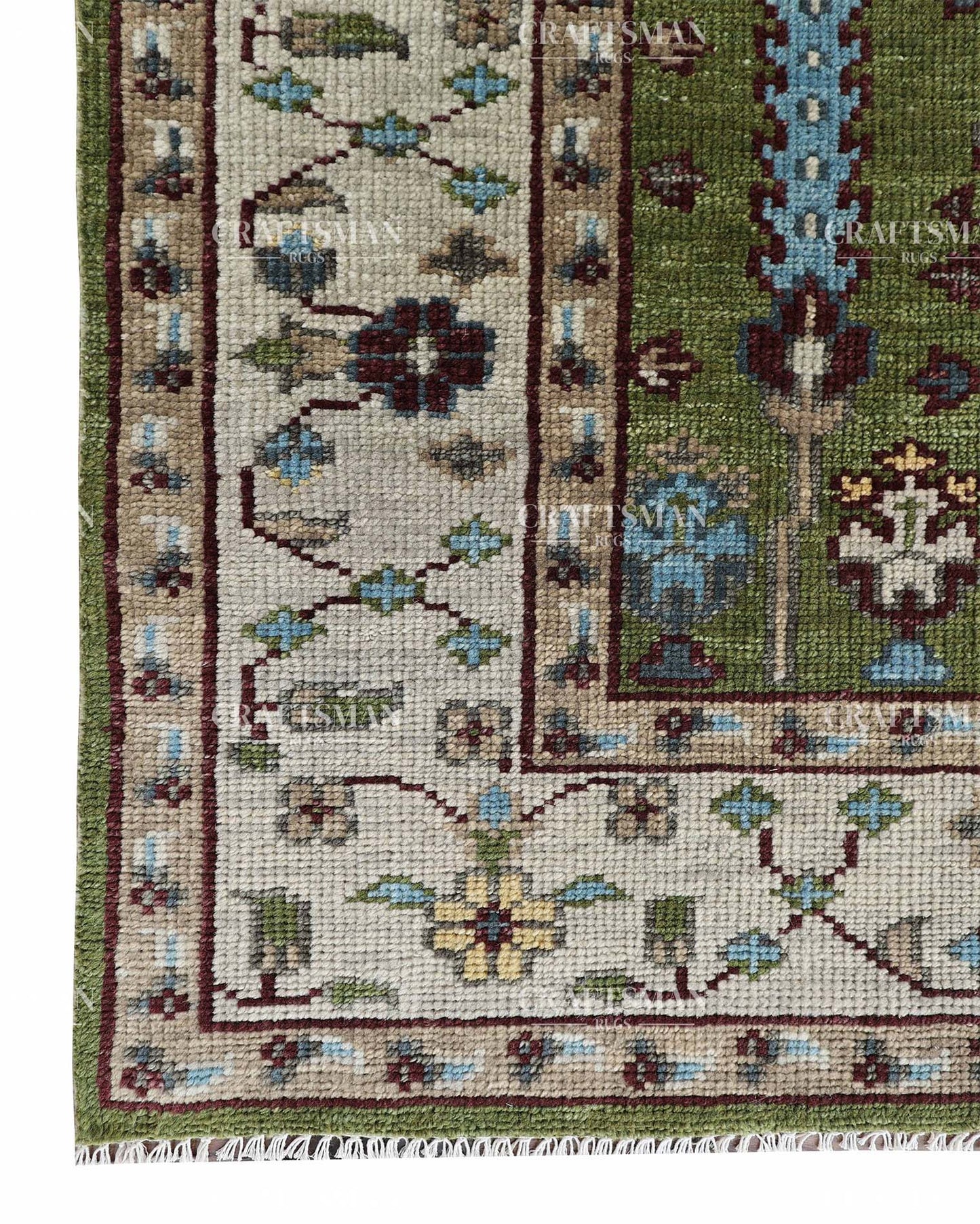 8x10 feet Wool Hand-Knotted Oushak-Inspired Rug | Craftsman Rugs Exclusive