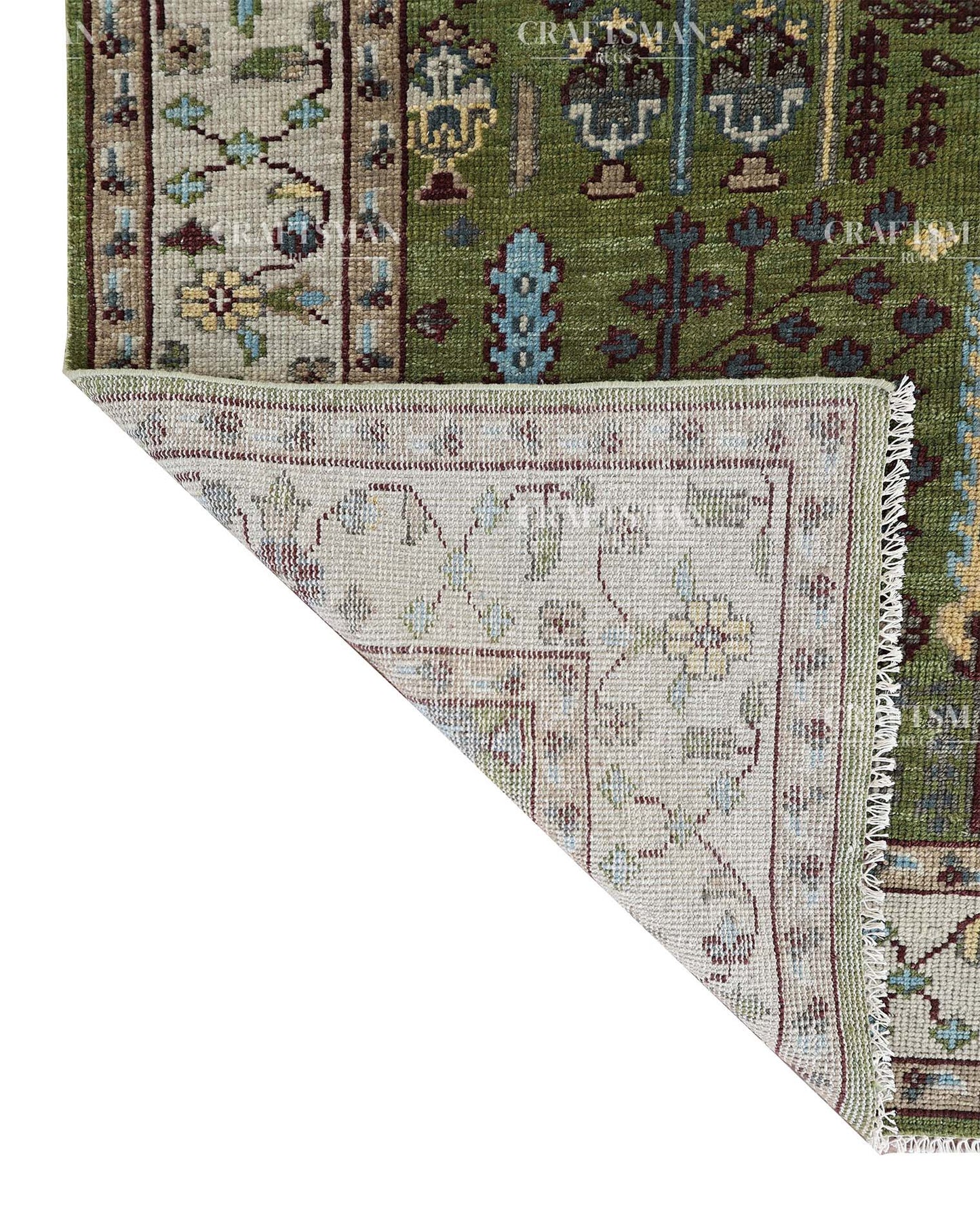 8x10 feet Wool Hand-Knotted Oushak-Inspired Rug | Craftsman Rugs Exclusive