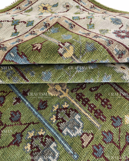 8x10 feet Wool Hand-Knotted Oushak-Inspired Rug | Craftsman Rugs Exclusive