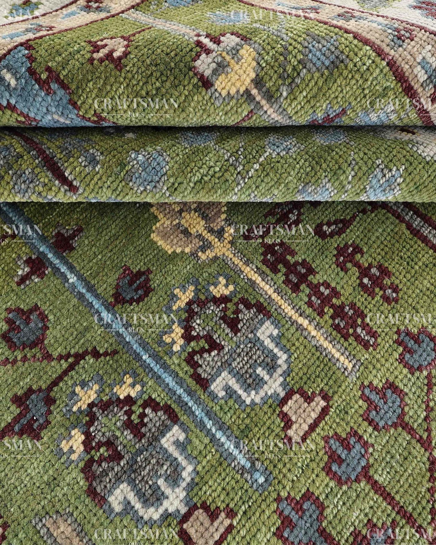 8x10 feet Wool Hand-Knotted Oushak-Inspired Rug | Craftsman Rugs Exclusive