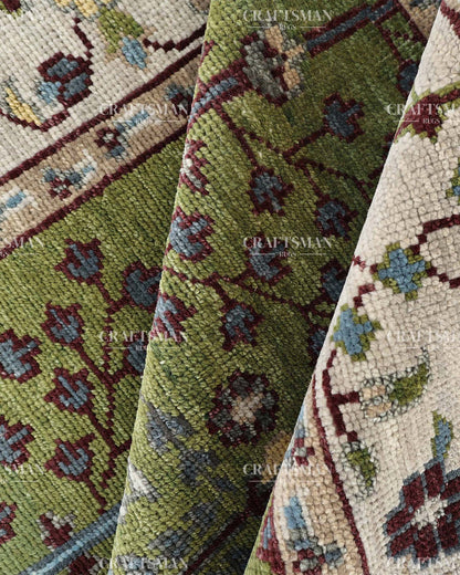 8x10 feet Wool Hand-Knotted Oushak-Inspired Rug | Craftsman Rugs Exclusive