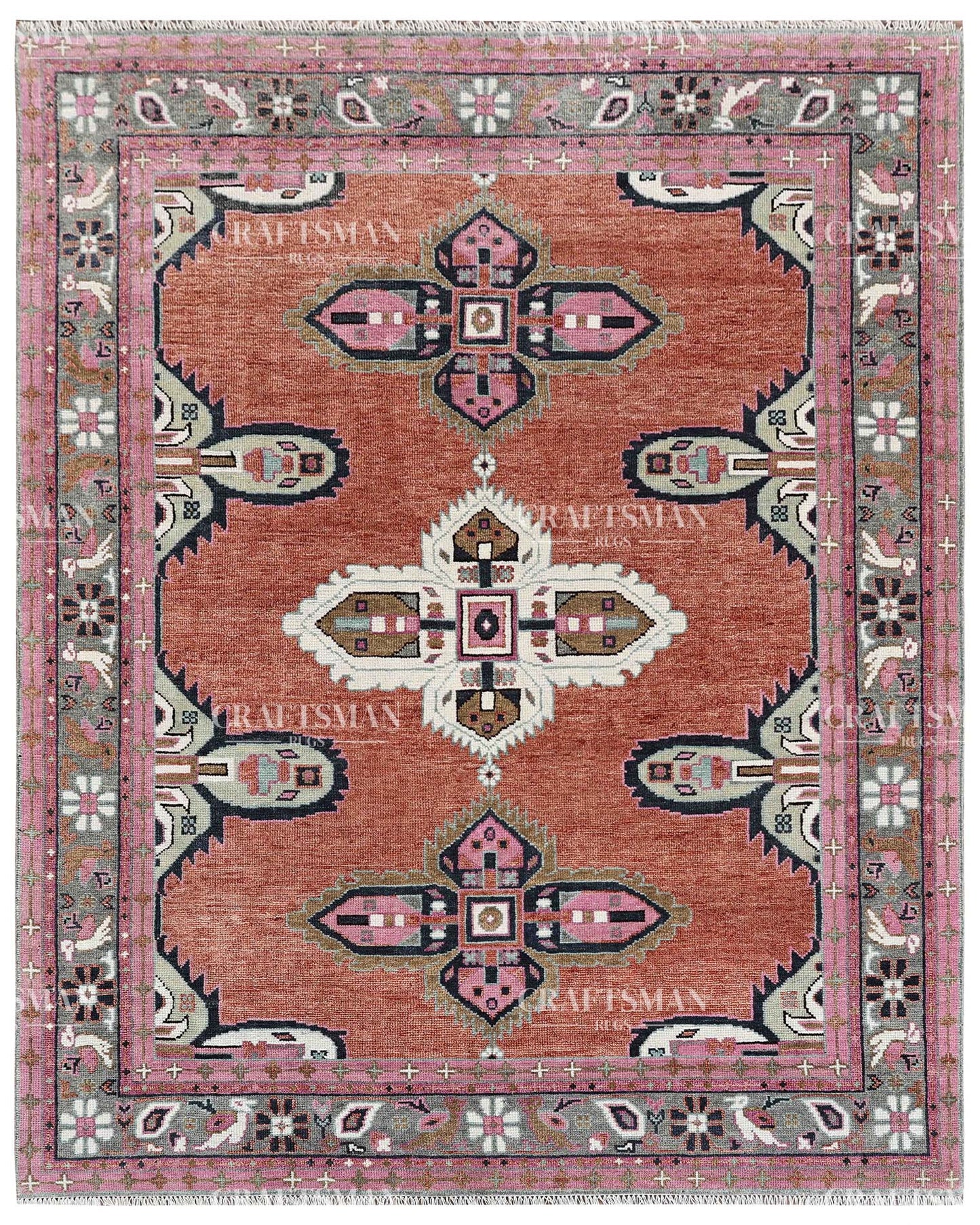 8x10 feet Wool Hand-Knotted Oushak-Inspired Rug | Craftsman Rugs Exclusive