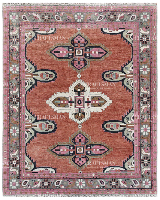 8x10 feet Wool Hand-Knotted Oushak-Inspired Rug | Craftsman Rugs Exclusive