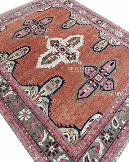 8x10 feet Wool Hand-Knotted Oushak-Inspired Rug | Craftsman Rugs Exclusive