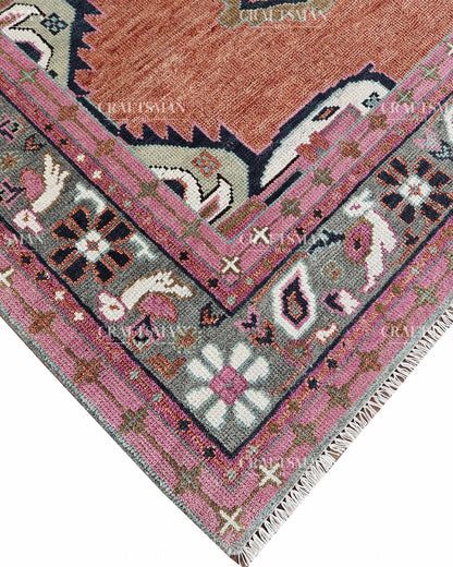 8x10 feet Wool Hand-Knotted Oushak-Inspired Rug | Craftsman Rugs Exclusive