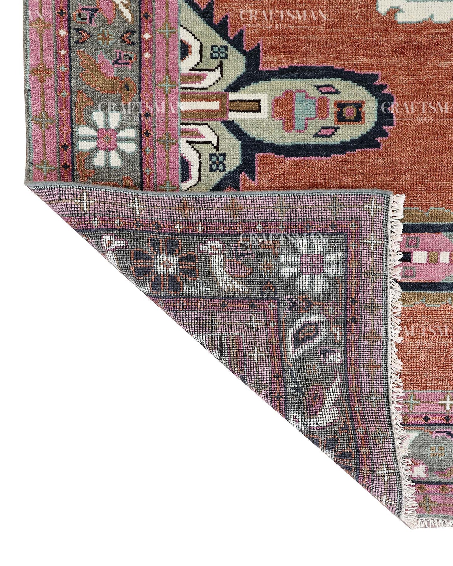 8x10 feet Wool Hand-Knotted Oushak-Inspired Rug | Craftsman Rugs Exclusive