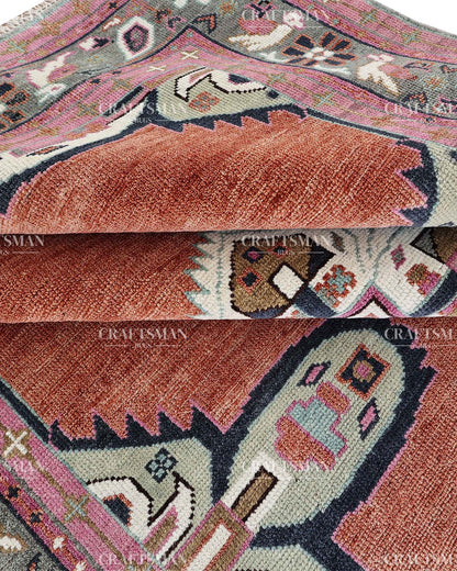 8x10 feet Wool Hand-Knotted Oushak-Inspired Rug | Craftsman Rugs Exclusive