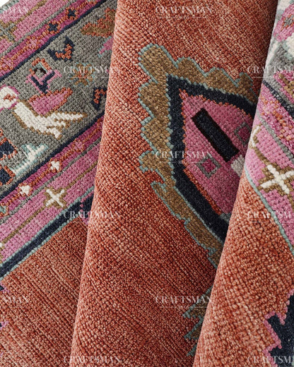 8x10 feet Wool Hand-Knotted Oushak-Inspired Rug | Craftsman Rugs Exclusive