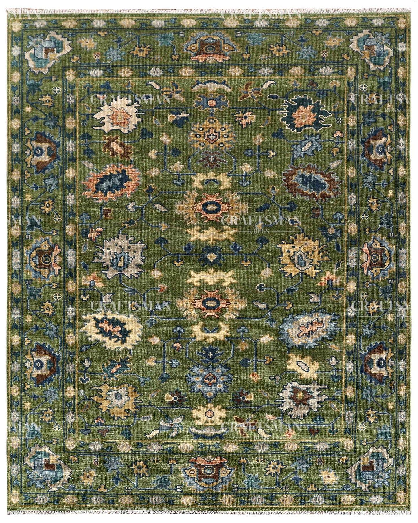 9x12 feet Wool Hand-Knotted Oushak-Inspired Rug | Craftsman Rugs Exclusive