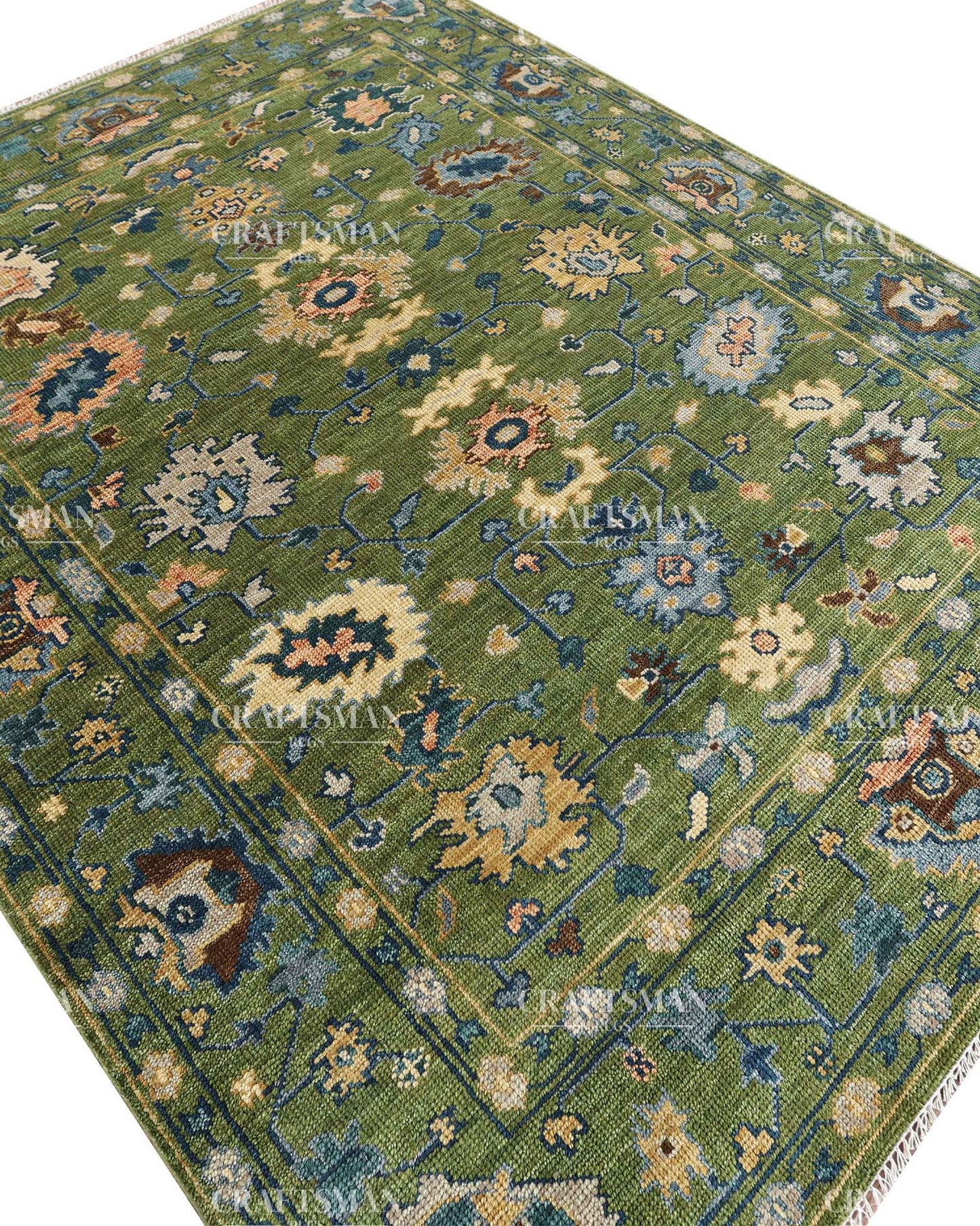 9x12 feet Wool Hand-Knotted Oushak-Inspired Rug | Craftsman Rugs Exclusive