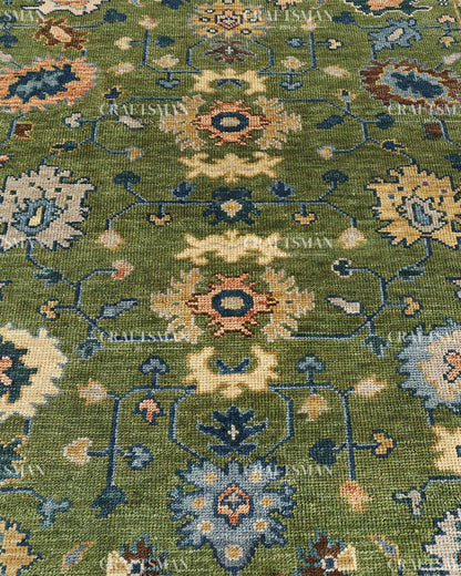 9x12 feet Wool Hand-Knotted Oushak-Inspired Rug | Craftsman Rugs Exclusive