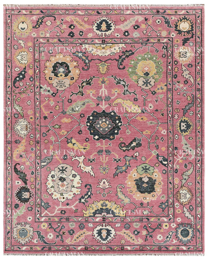 8x10 feet Wool Hand-Knotted Oushak-Inspired Rug | Craftsman Rugs Exclusive