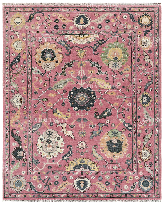 8x10 feet Wool Hand-Knotted Oushak-Inspired Rug | Craftsman Rugs Exclusive