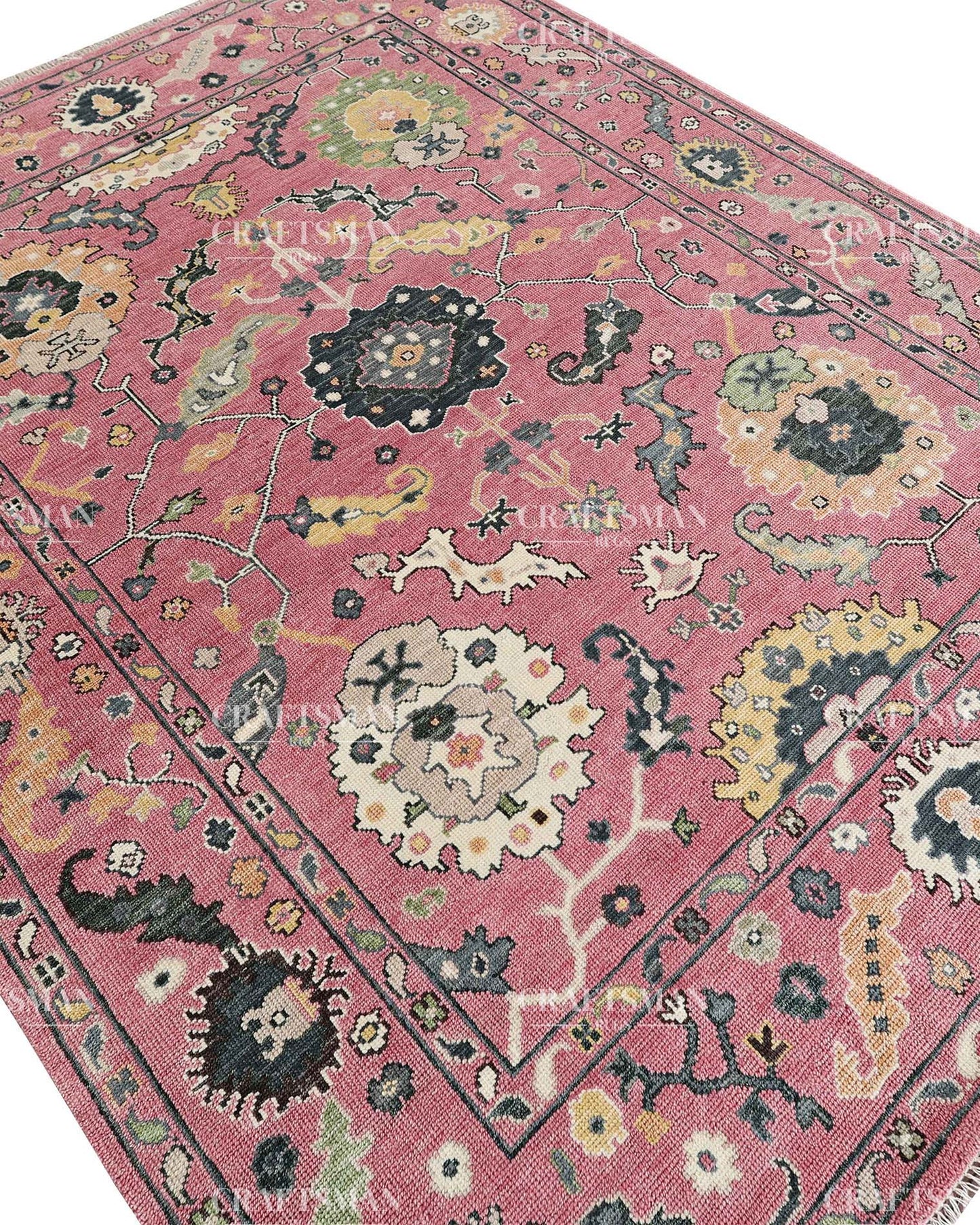 8x10 feet Wool Hand-Knotted Oushak-Inspired Rug | Craftsman Rugs Exclusive