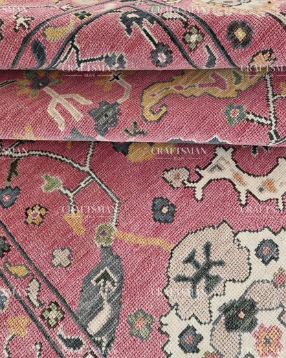8x10 feet Wool Hand-Knotted Oushak-Inspired Rug | Craftsman Rugs Exclusive