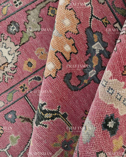 8x10 feet Wool Hand-Knotted Oushak-Inspired Rug | Craftsman Rugs Exclusive