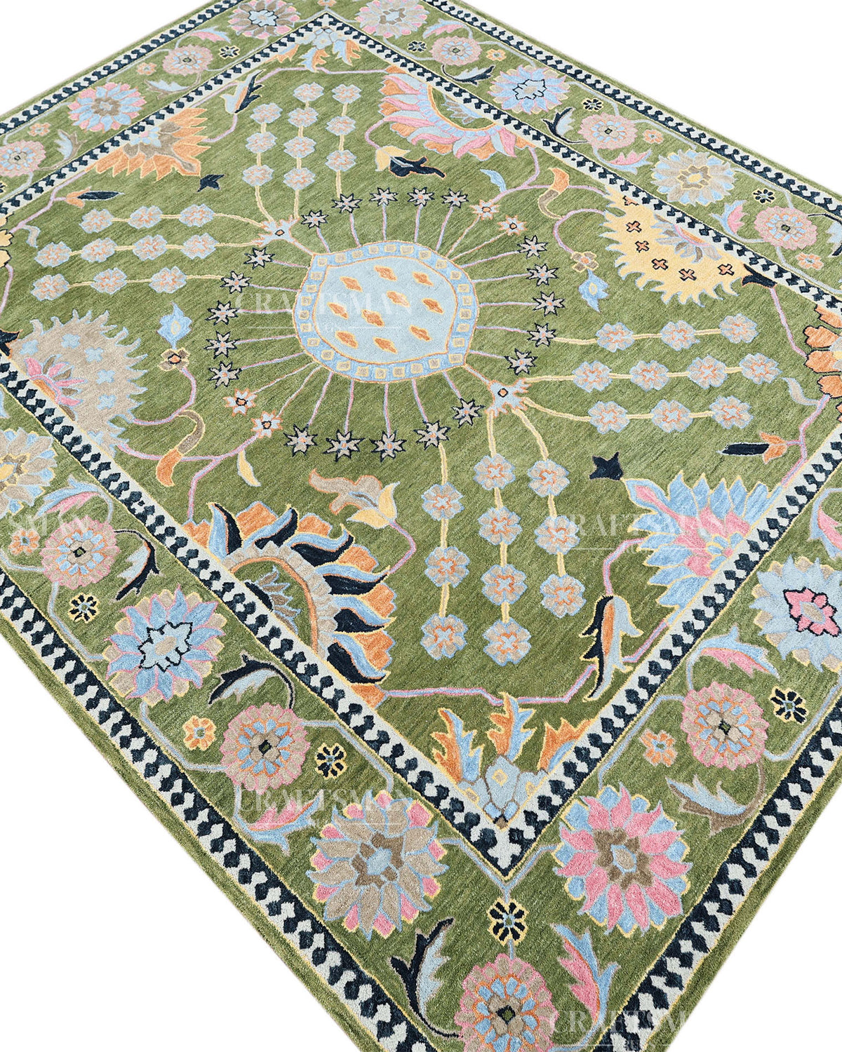 8x10 Feet Wool Hand-Tufted Rug | Vintage Floral Botanical Design | Craftsman Rugs Exclusive (Copy)